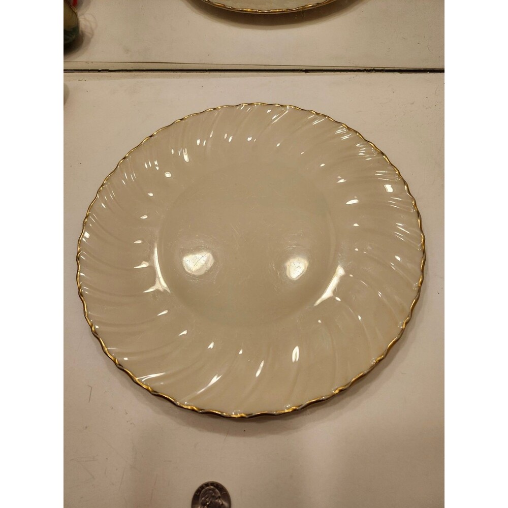 Lenox Laurent Dinner Plate Gold Rim Porcelain Made in USA 10.25 inches